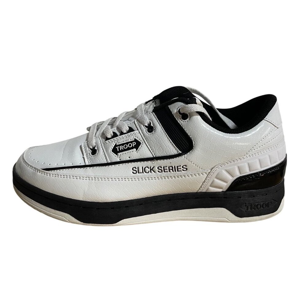 World of Troop Slick Series Sneakers Synthetic Upper Mens US 12 White & Black